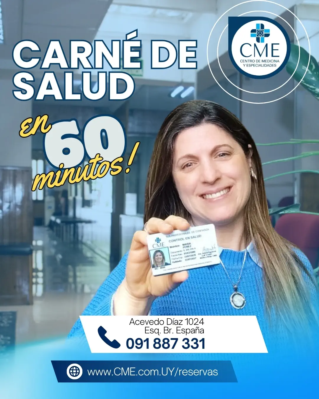 carné de salud en 1 hora en CME Centro de Medicina y Especialidades